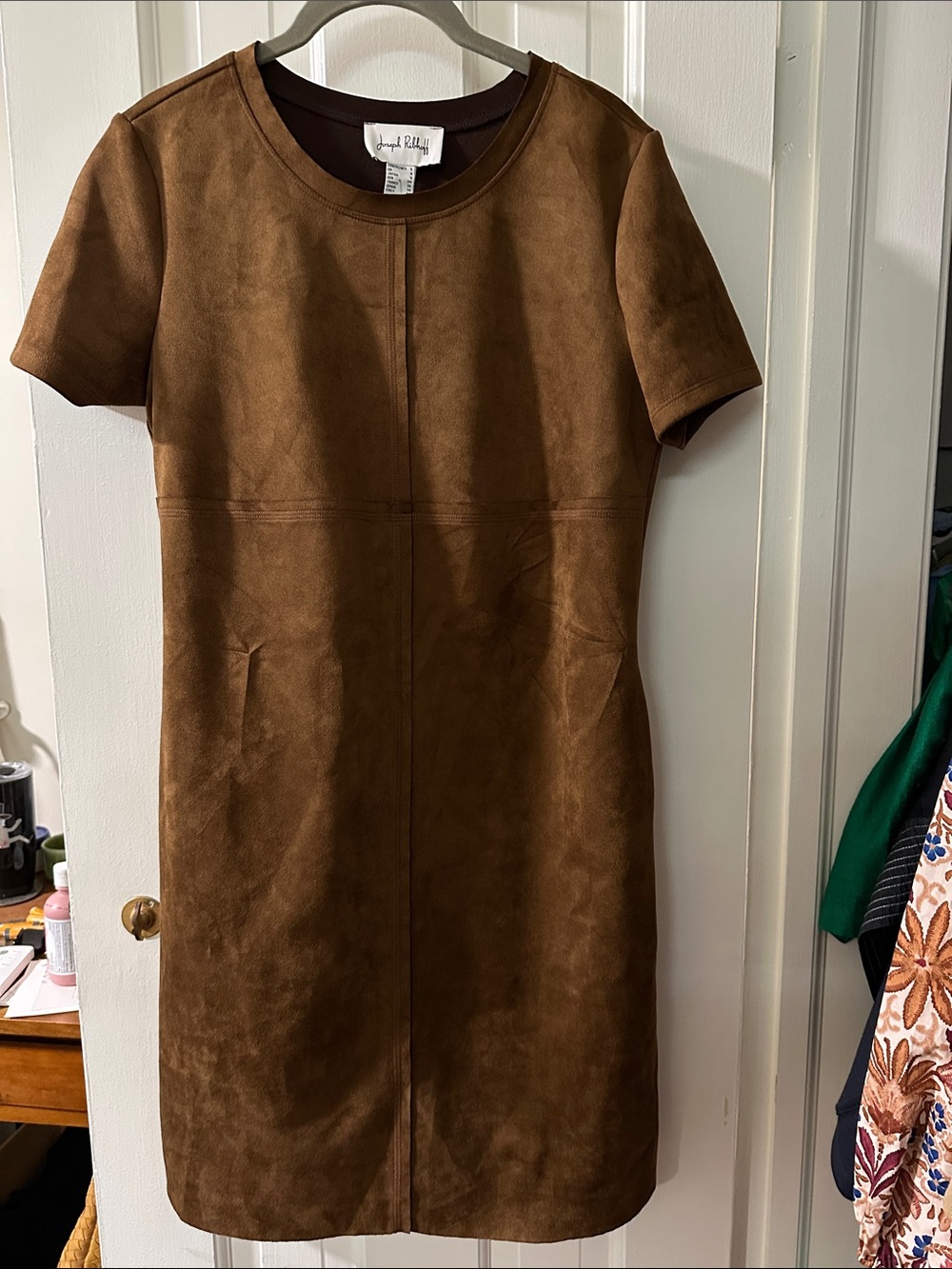 Joseph Ribkoff suede brown dress medium new with tags